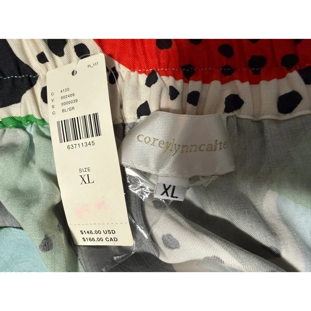 Anthropologie Corey Lynn Calter Midi Skirt Abstract Polka Dot Multicolor XL